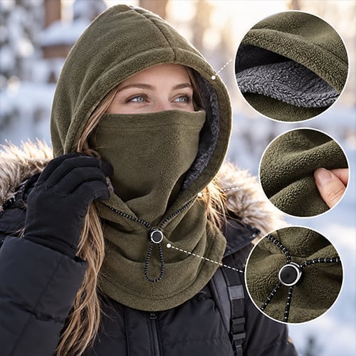 🔥🥶Fleece Double Layer Integrated Mask Hat