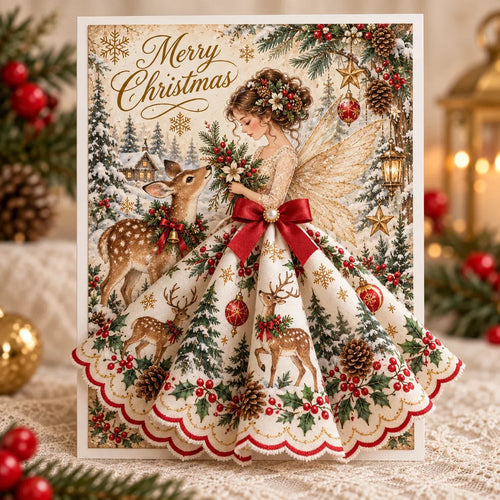 3D Christmas Angel Greeting Card