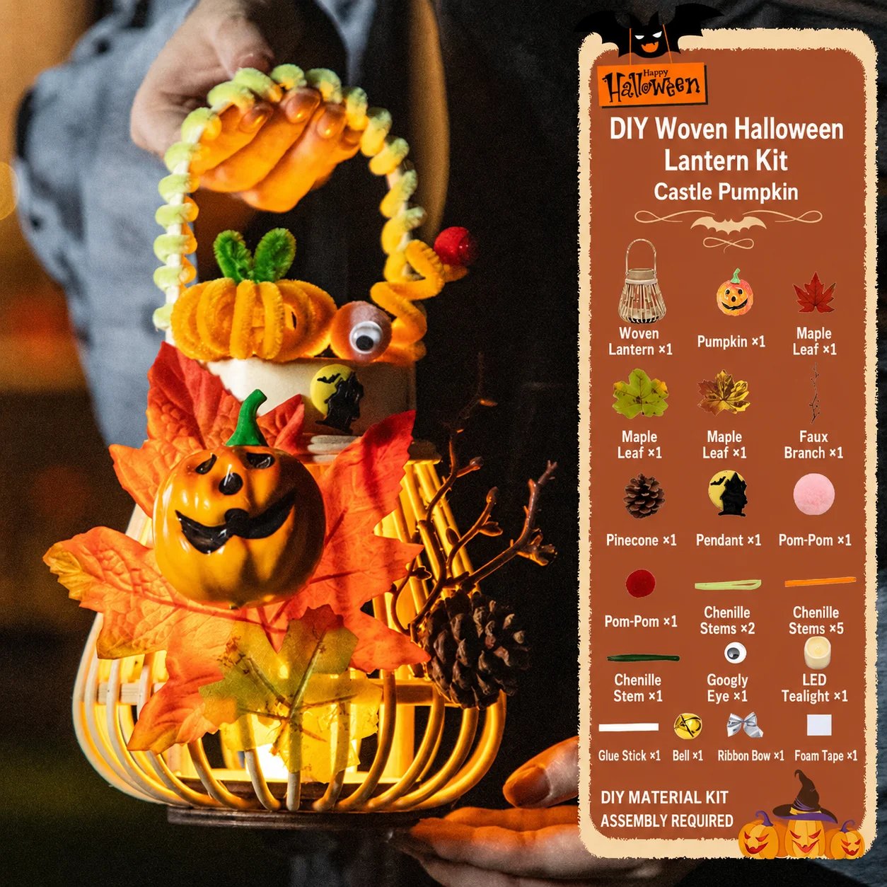 🎉🎃DIY Light-Up Halloween Trick-or-Treat Basket Kit👻 Let Kids Create the Basket They’ll Proudly Carry on Halloween Night! ✨