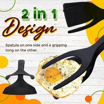 🥘 LIMITED-TIME ! 🍳 2-in-1 Grip Flip Tong – Non-Scratch, Non-Stick, Heat-Resistant ✨