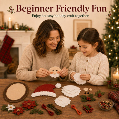 ⏳ Last Day 49% OFF – 🎅 Beginner-Friendly 52-Piece DIY Layered Felt Santa Wall Decor Kit | Complete Kit with All Tools & Step-by-Step Guide Included 💕