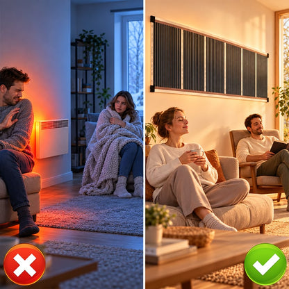 🔥3-Second Rapid Heating Honeycomb Graphene Far-Infrared Ceramic Wall Heater – Low Noise & Energy Efficient Indoor Wall Mount Heater