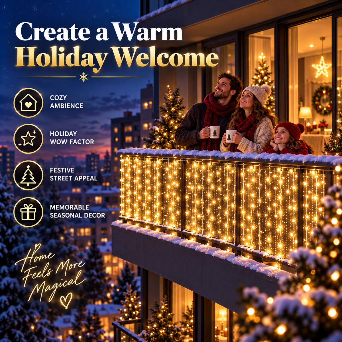 🎄 Smart RGB Pixel Curtain Lights – App-Controlled Animated Holiday Display for Balcony & Window Decor-3m*3m
