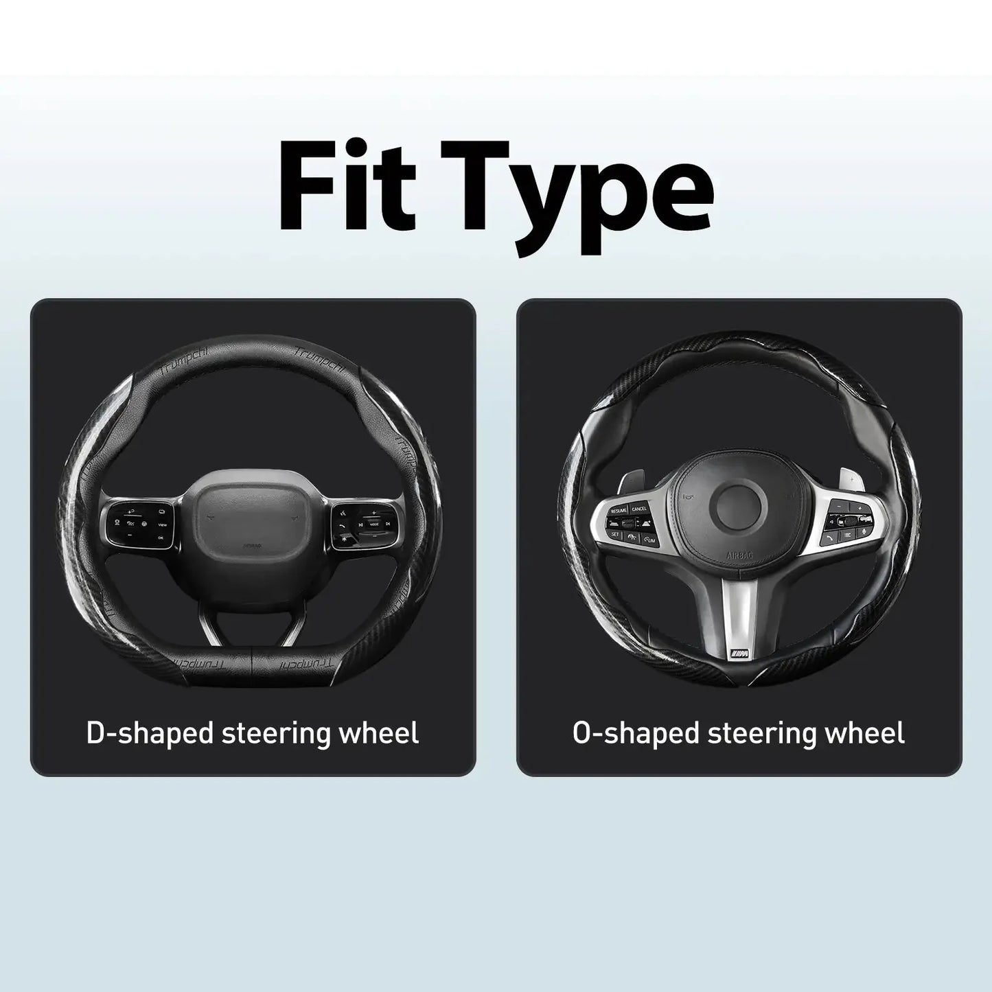 Non-Slip Car Steering Wheel Cover for 15 Inch Wheels