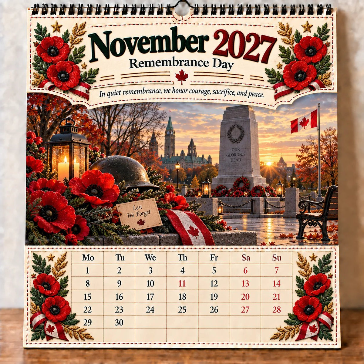💯🇨🇦🍁 2027 Canada 160th Anniversary Commemorative Wall Calendar 🍁🇨🇦