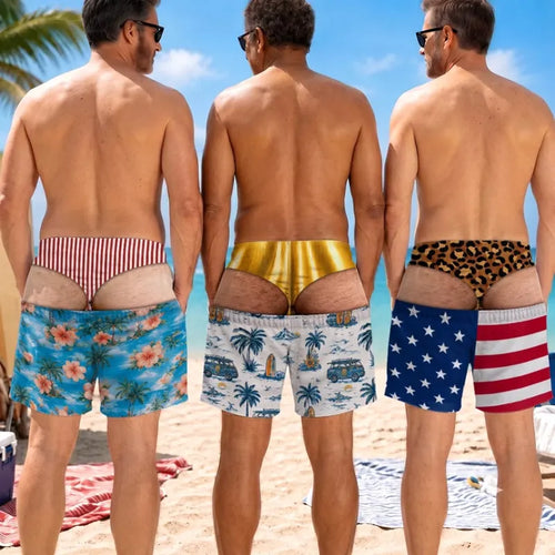 🏆50K+ Sold⚡Funny Patriotic “Wide Load” Men’s Swim Trunks
