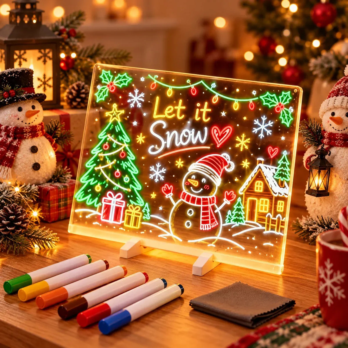 ✨ Reusable Acrylic LED Message Board – Light-Up Writing & Drawing Display