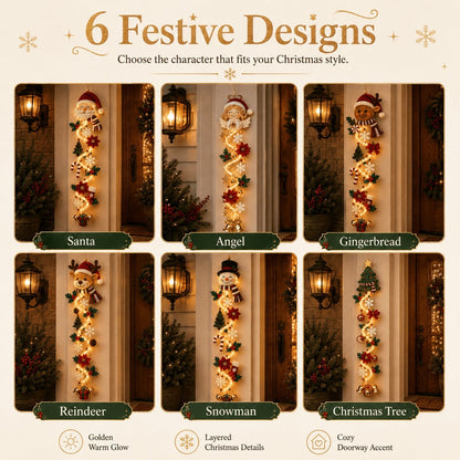 ⏳ Ultimo giorno: 49% DI SCONTO – 🎄 Decorazione natalizia luminosa da porta MerryCascade | 6 design festivi, luce calda, dettagli 3D & decorazione verticale salvaspazio ✨