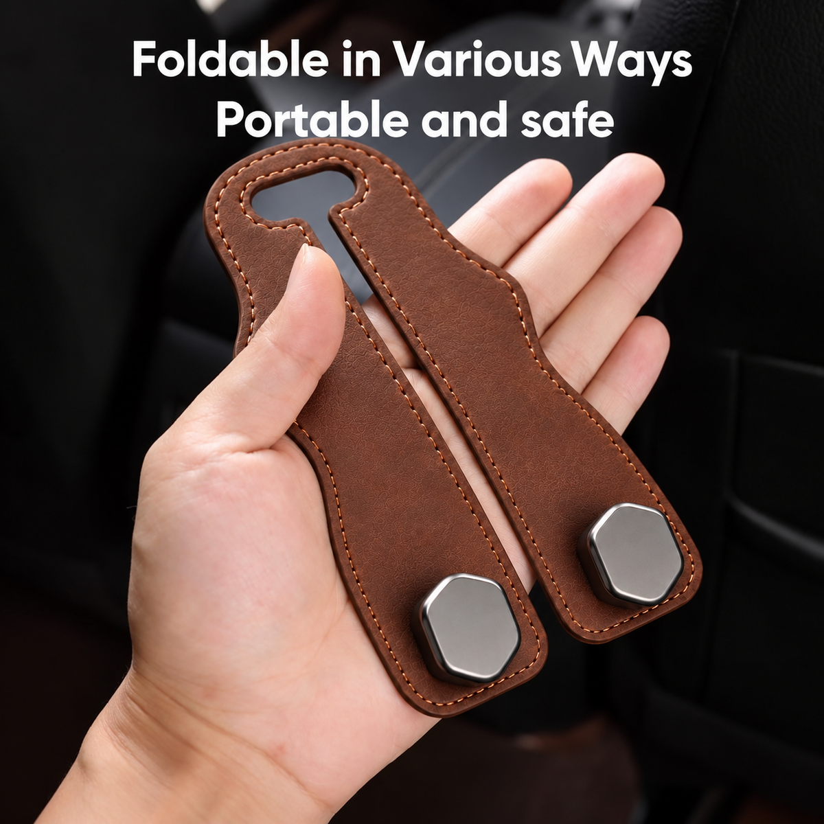 Suede Leather Car Seat Hook