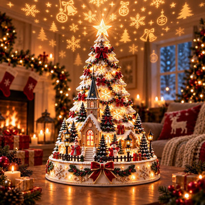 🎄Christmas Village Projection Centerpiece – 4 Themed Villages