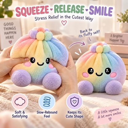 🔥 50% OFF | 🌈🥟 Rainbow Dumpling Plush Squishies – Adorable Steamer Set