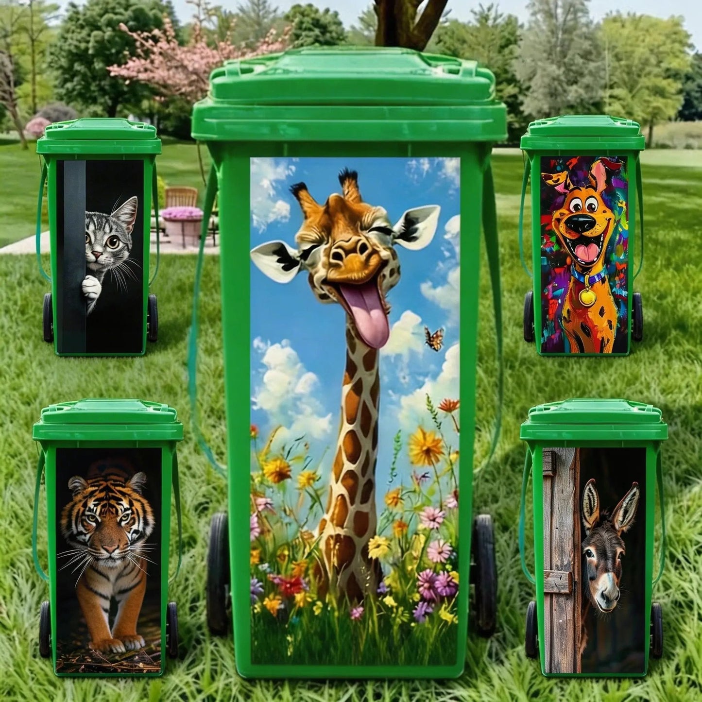 Creative Trash Can Sticker with Colourful Cartoon – Flash Sale 49% OFF✨