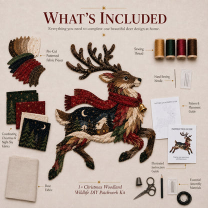 🔥LAST DAY 49% OFF - 🎄🎅Christmas Woodland Wildlife DIY Patchwork Kit – ✨Create a Festive Handmade Keepsake