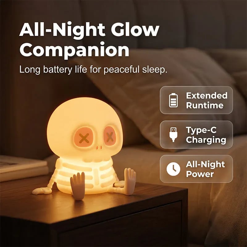 🎉Halloween Skull Silicone Night Light with Touch Control