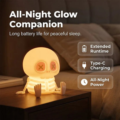 🎉Halloween Skull Silicone Night Light with Touch Control