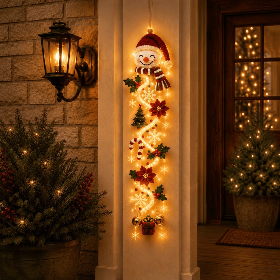 ⏳ Ultimo giorno: 49% DI SCONTO – 🎄 Decorazione natalizia luminosa da porta MerryCascade | 6 design festivi, luce calda, dettagli 3D & decorazione verticale salvaspazio ✨