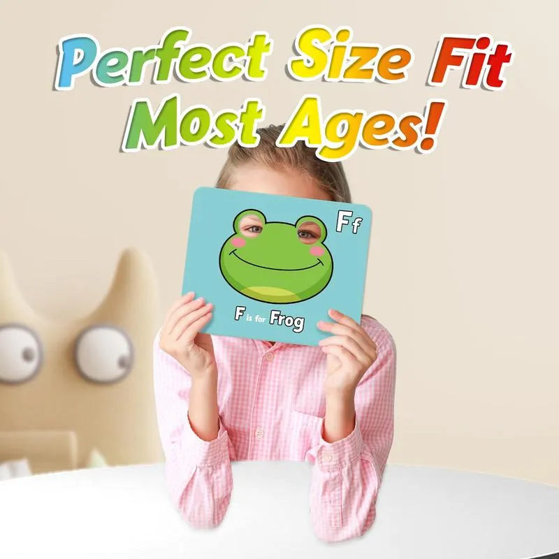 ✨🔥26 Pcs Alphabet ABC Flash Cards with Animal Masks