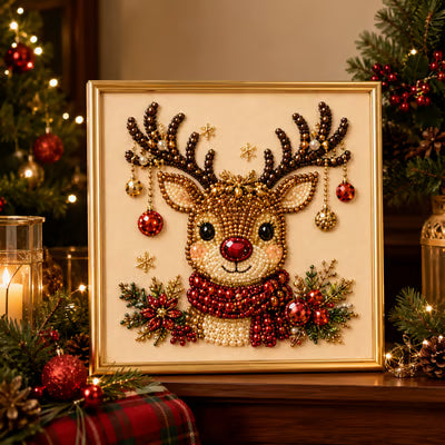 🎨Relaxing & Beginner-Friendly-💎DIY Christmas Pearl Diamond Painting Art Kit With Frame