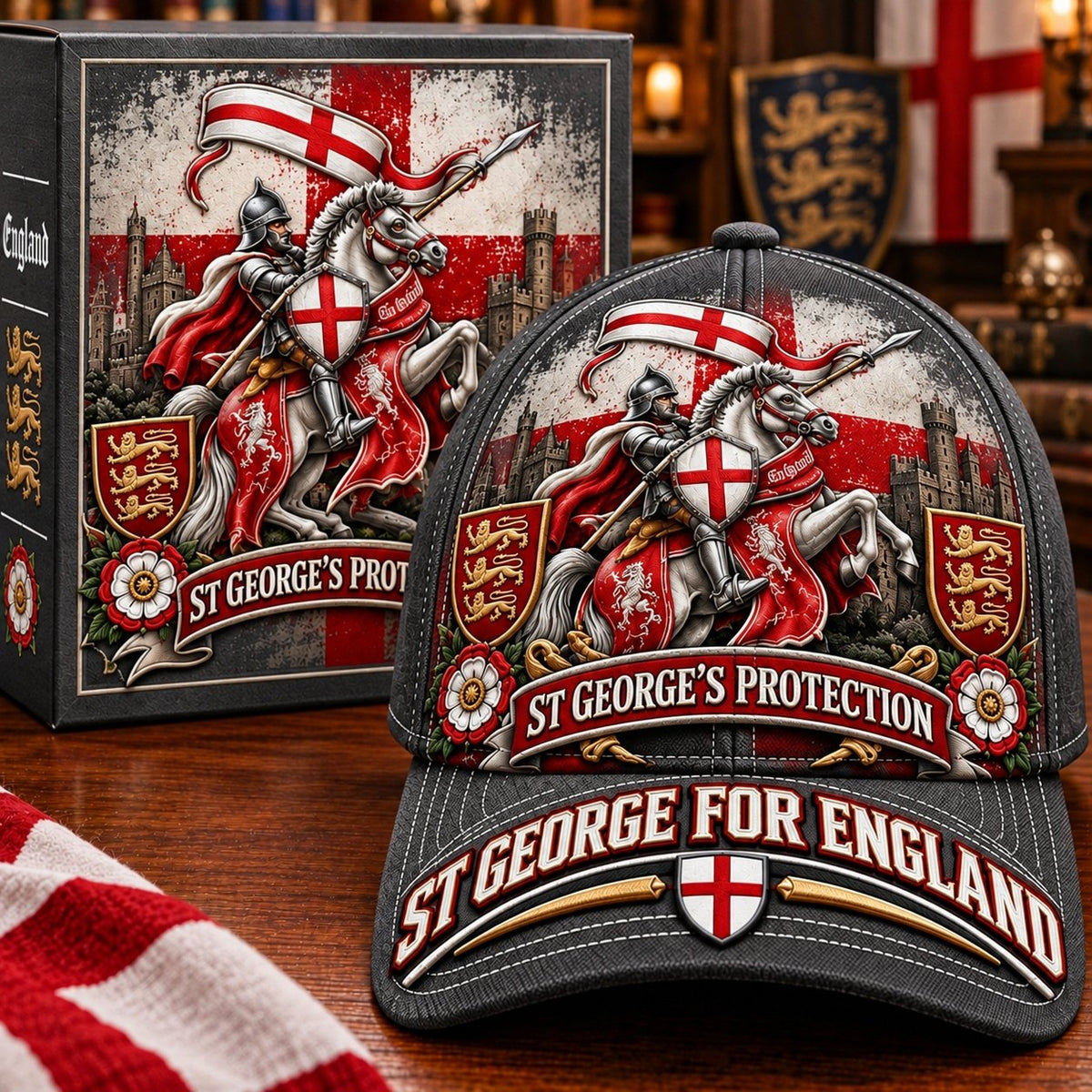 💝49% OFF - ⚔️ “St George’s Protection” – England Heritage Commemorative Cap | Cotton-Poly Blend • Detailed Embroidery • Adjustable Fit 🇦🇺 🏴