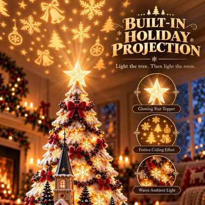 🎄Christmas Village Projection Centerpiece – 4 Themed Villages