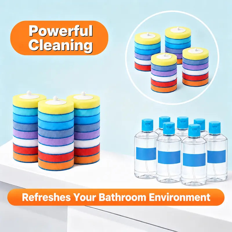 Colorful disposable toilet brush refill heads