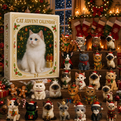 Advent Calendar 2026 Cat Advent Calendar Gift for Adults Friends Cat Owners and Lovers Christtmas Tree Ornament