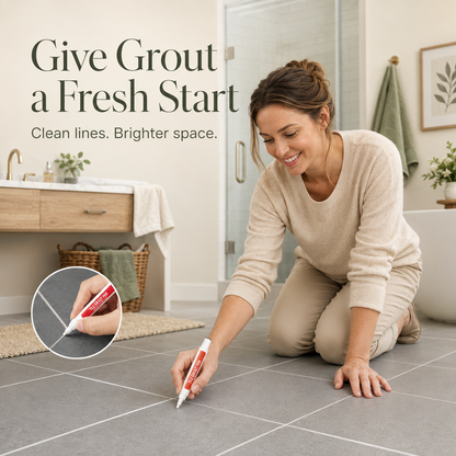Anti-Mold Waterproof Tile Grout Repair Pen – Quick-Dry Grout Color Restorer