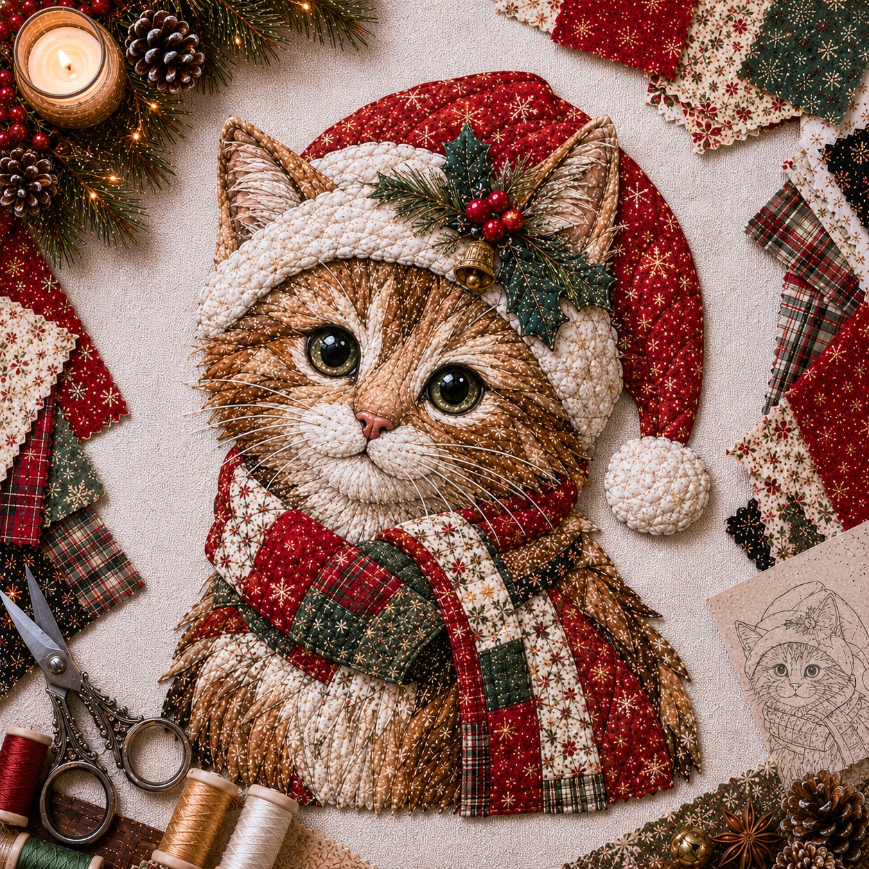 🔥LAST DAY 55% OFF - 🎄🎅Christmas Patchwork Fabric DIY Decor Kit