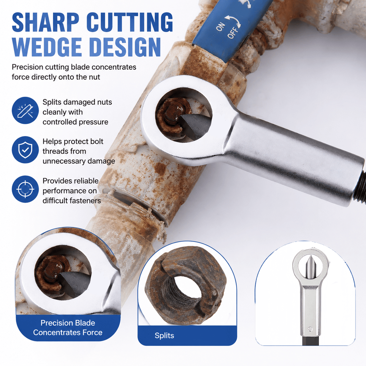 🔩 Manual Nut Splitter Extractor | Heavy‑Duty Steel Rusted Seized Nut Remover for Automotive & DIY Repair🛡️