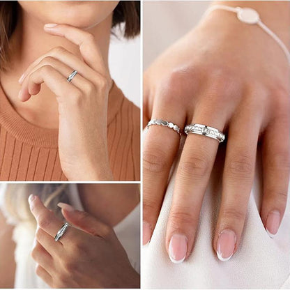 💍Rotating Crystal Ring, Relieves Anxiety, Symbolizes Vows & Luck, Waterproof & Fade-Resistant