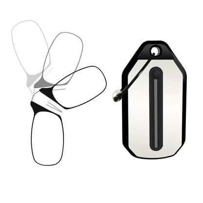 Retractable Nose-Clip Reading Glasses Keychain