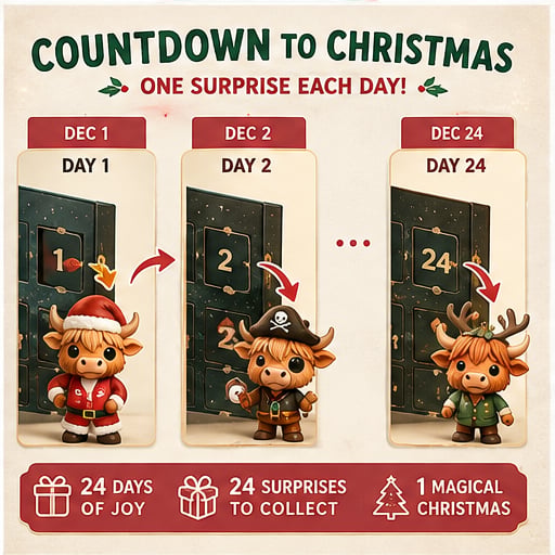 🐂🎁2026 Highland Cow Advent Calendar | Every Day Brings New Surprises(📦Buy 2 Free Shipping)