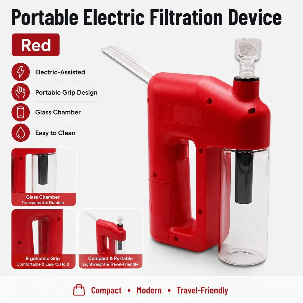 📍⚡50% OFF – Portable Handheld Electric Filtration Device | Compact Glass Chamber Design with Electric-Assisted Operation & 6 Color Options ✨
