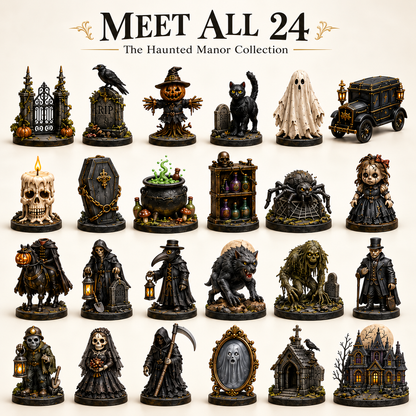 Haunted Manor Halloween Countdown Calendar 2026 – 24 Nights of Terror Gothic Miniature Collectibles