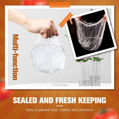 100pcs Disposable Stretch Film for Bowls & Plates, Elastic Container Lids, Plastic Wrap Alternative for Leftovers, Fruit, Vegetables & Kitchen Food Storage