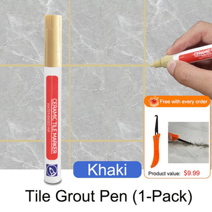 Anti-Mold Waterproof Tile Grout Repair Pen – Quick-Dry Grout Color Restorer