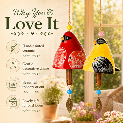 Hand-Painted Resin Bird Wind Chime