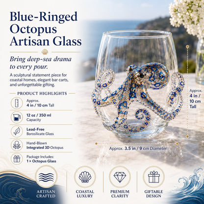 🌊Artisanal Blue Ringed Octopus Glassware