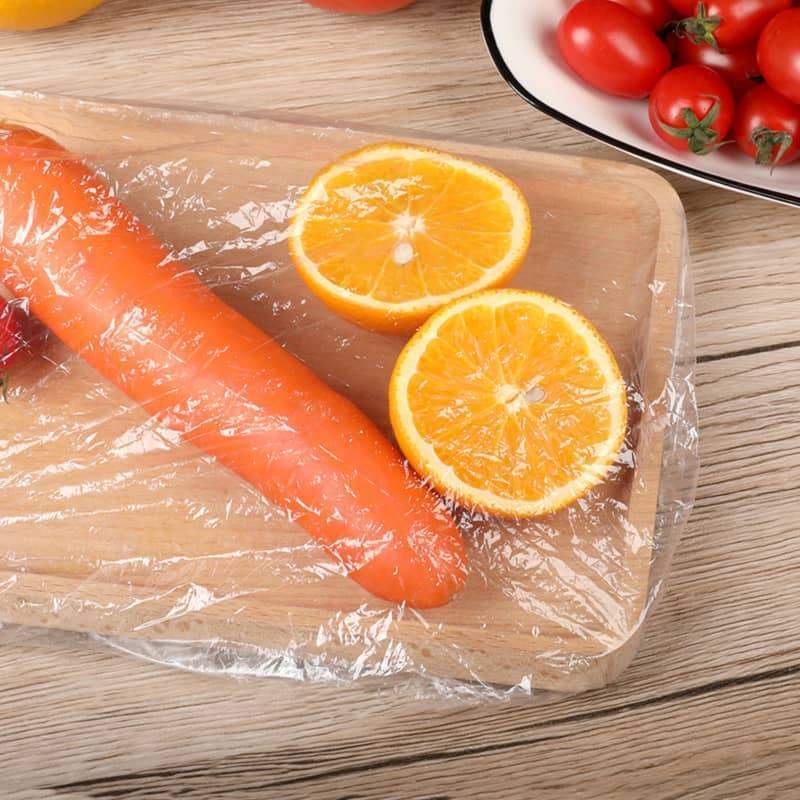 100pcs Disposable Stretch Film for Bowls & Plates, Elastic Container Lids, Plastic Wrap Alternative for Leftovers, Fruit, Vegetables & Kitchen Food Storage