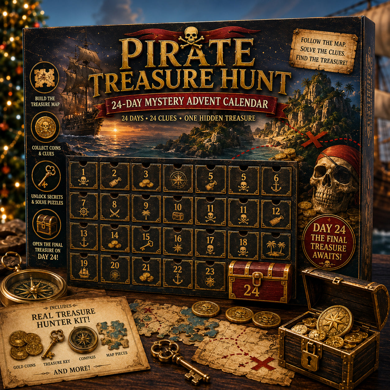 🎄🔎 Mystery Adventure Advent Calendar -24 Days, 24 Clues, One Final Reveal