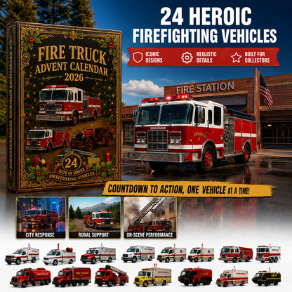 🚒🔥FIRE TRUCK ADVENT CALENDAR 2026🎁🌲