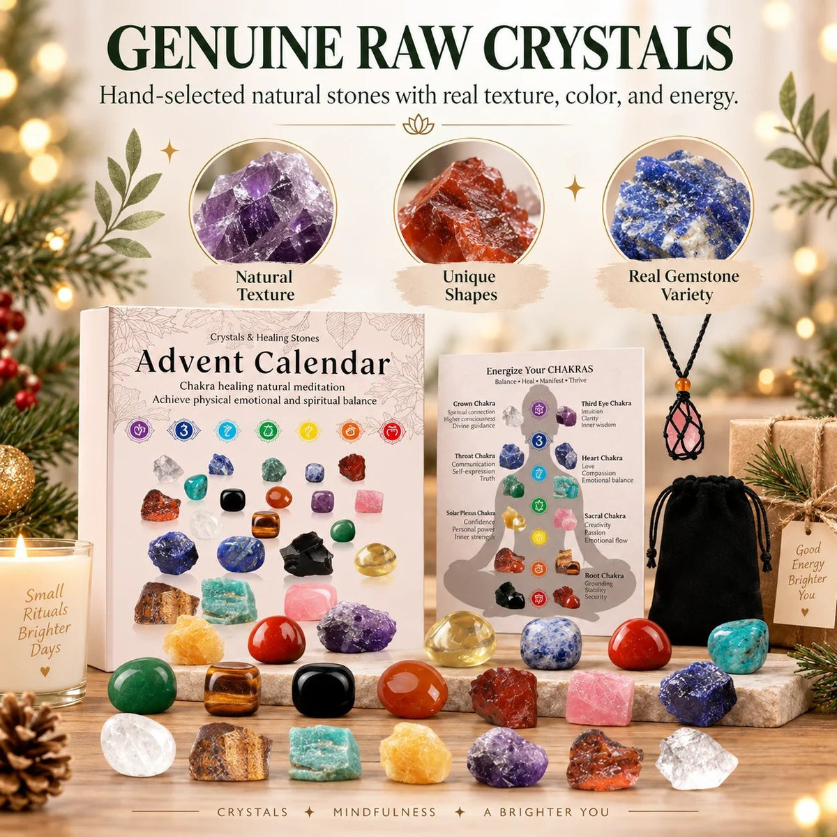 Crystal Advent Calendar - 24 Days Gemstone Gift Box 🎁