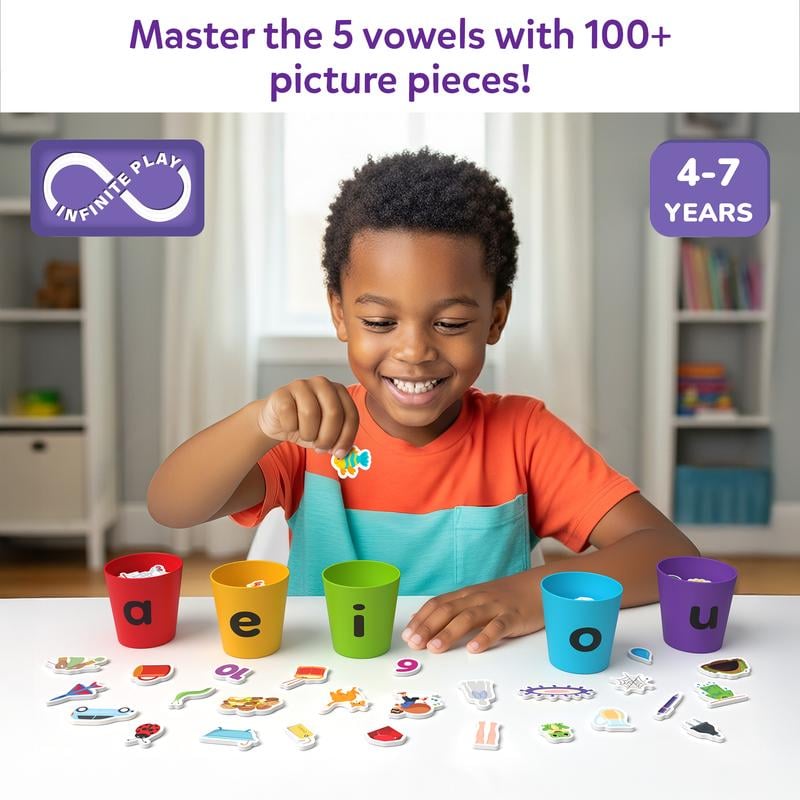 🔥 Last Day 49% OFF - 📚 Phonics Vowel Sorting Toy | ✨ Early Literacy Learning Activity for Preschool & Kindergarten Kids Ages 4-7