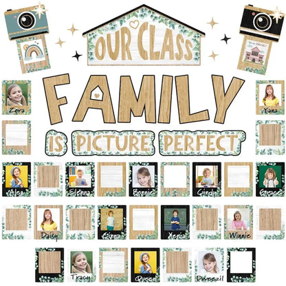 🏫'Our Class Is a Big Family' Photo-Frame Style Bulletin Board Decoration🎒