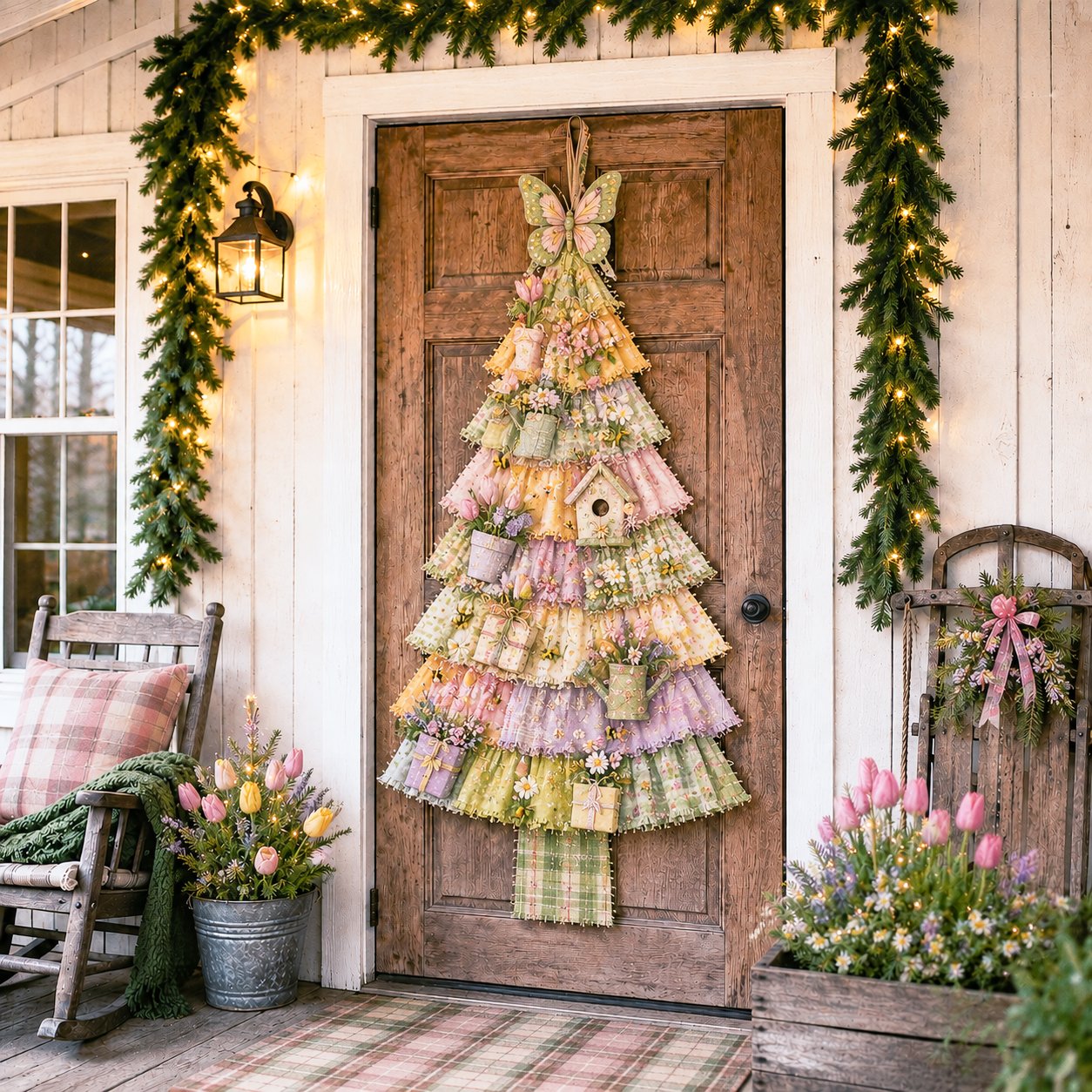 ⏳ Last Day 49% OFF – 🎄Beginner-Friendly DIY Oversized Patchwork Christmas Tree Door Hanging Kit  💕