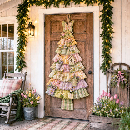 ⏳ Last Day 49% OFF – 🎄Beginner-Friendly DIY Oversized Patchwork Christmas Tree Door Hanging Kit  💕