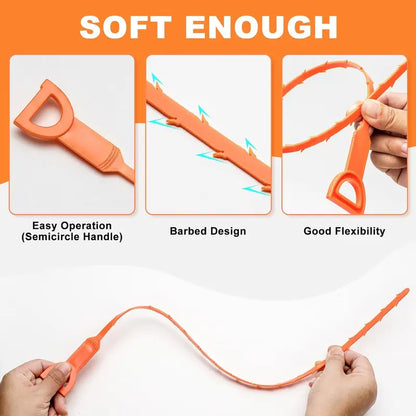 🔥Hot Sale🛠️20.5‑inch Drain Snake – Flexible Durable Hair Clog Remover Tool, Quick Sink Tub Pipe Dredger, Reusable Drain Cleaner Stick for Bathroom Kitchen Sewer Blockages