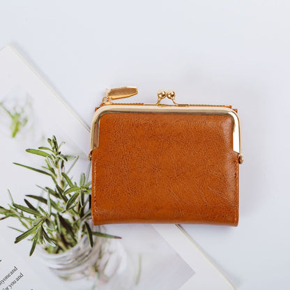 Women's Fashionable Solid Color Kiss Lock Wallet, Casual Versatile Coin Purse for Daily Used, Trendy All-match & Exquisite Wallet for Birthday Gift，Suitable for Thanksgiving, Christmas, and men's gift giving