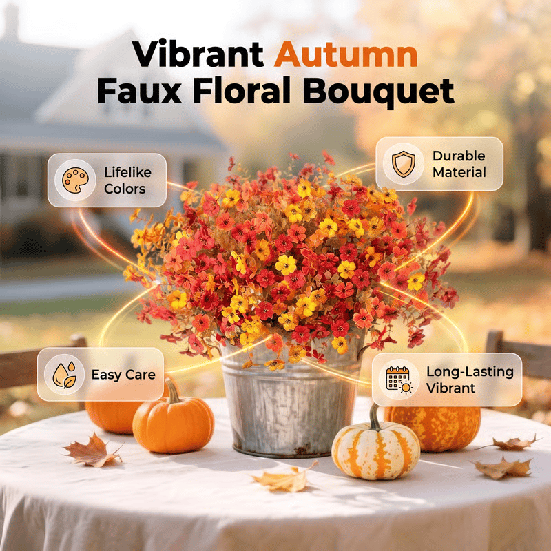 🍁UV-Resistant Artificial Daisy Flowers  for Fall Decor Halloween