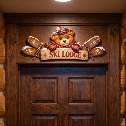 🎄 Rustic Winter Door Frame Topper – Christmas Cabin & Woodland Decor